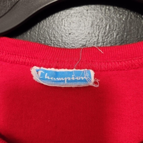 Champion Mens Red Big C Logo Tee Shirt Short Sleeve Streetwear‎ Large - Picture 2 of 7